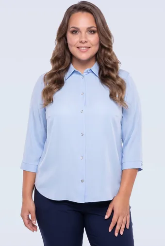 copie a Bluză bleumarin cu model alb și buzunare