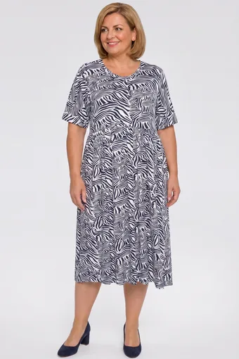 copie a Rochie albă cu buline bleumarin
