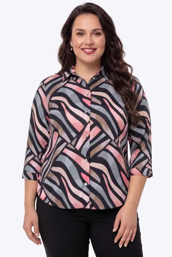 Bluză bej cu modele deschise