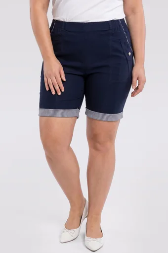 Pantaloni scurți roșii cu manșete în curele
