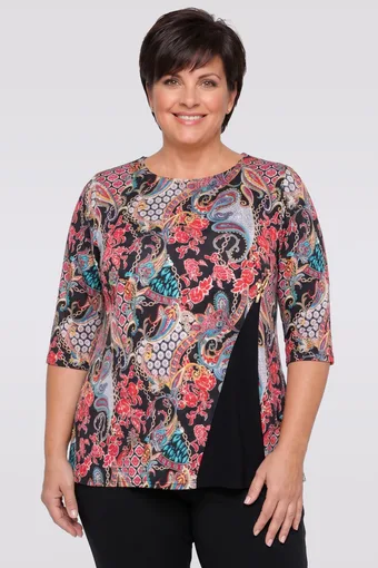 Bluză bleumarin cu cardigan de dantelă și nasturi aurii