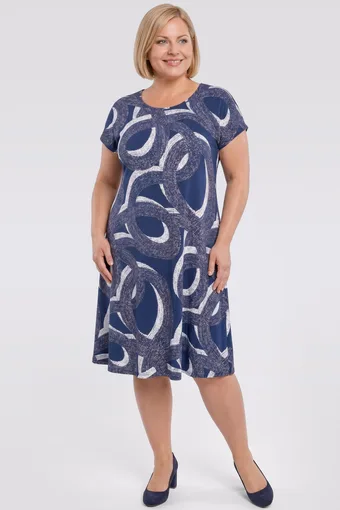 Rochie verde cu model colorat