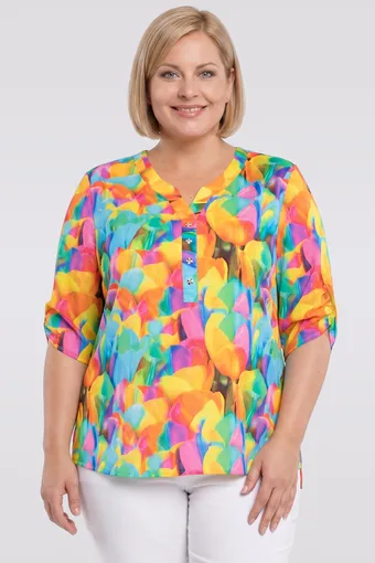 copie a copie a Bluză crem cu flori albastre și bej