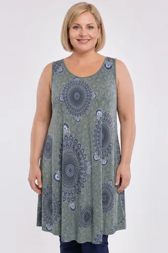 Tunică cu model turcoaz