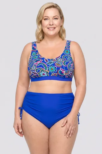 copie a costum de baie de baie bleumarin cu imprimeuri albe