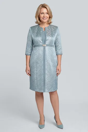 Costum verde-verde cu modele geometrice