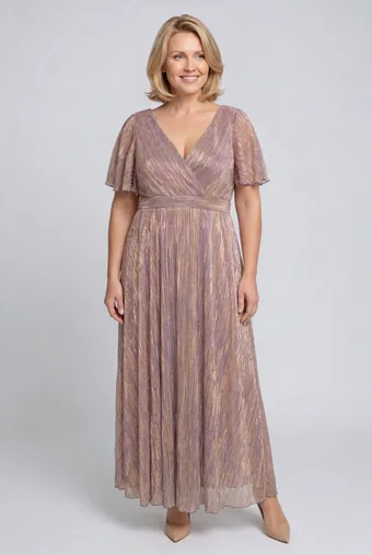 Rochie violet deschis cu curele aurii