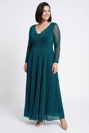 rochie lungă turcoaz strălucitoare