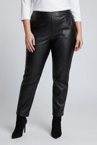 Pantaloni negri din imitație de piele