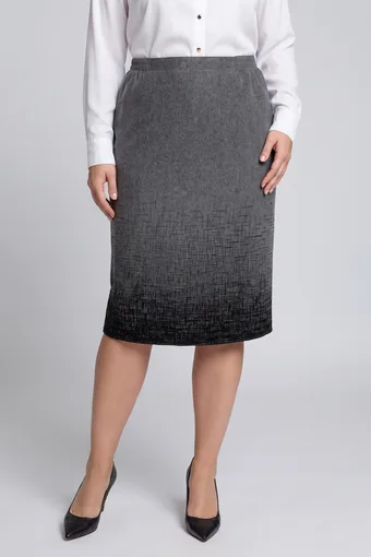 Fustă gri cu model geometric la bază