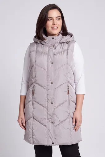 vestă matlasată gri deschis cu matlasare