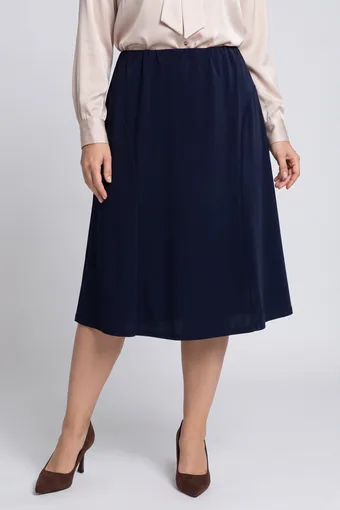 fustă midi trapez bleumarin