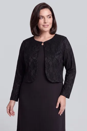 bolero scurt negru cu dantelă