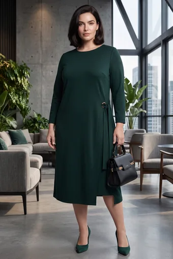 Rochie verde cu legături